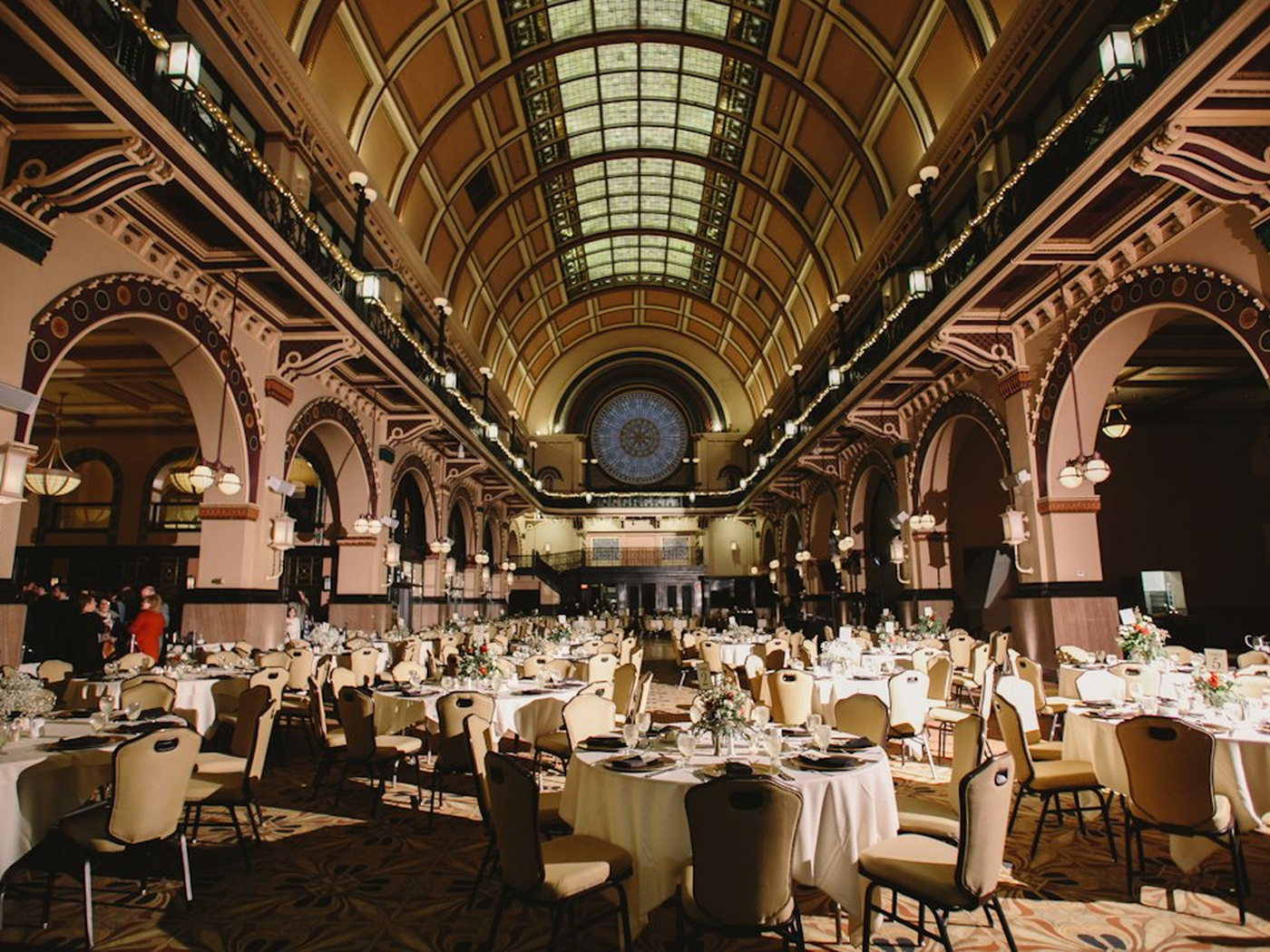 Corporate year-end function with casino-themed entertainment tables